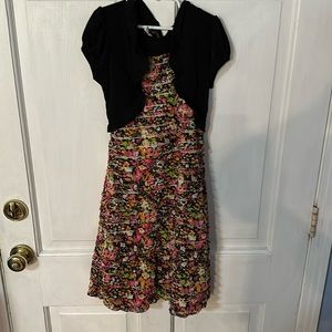 Vintage floral ruffle dress